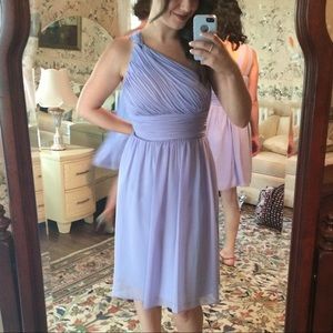 Lavender one shoulder bridesmaid dress size 8